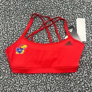Kansas Jayhawks Sports Bra Youth Small Red Adidas Crisscross Strap‎ New S